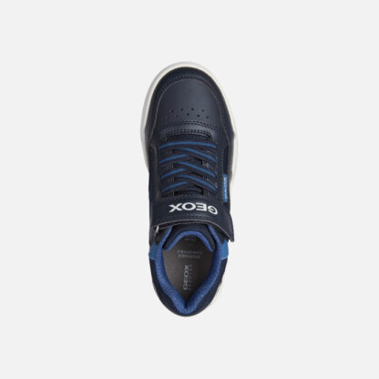 Geox J Perth Μπλε Sneaker με αυτοκόλλητο