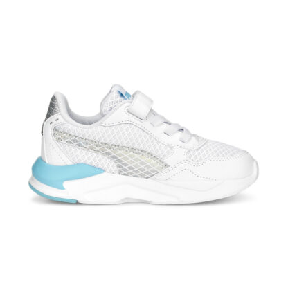 Puma X-ray Speed Λευκό-Γαλάζιο Sneaker με αυτοκόλλητο για κορίτσι