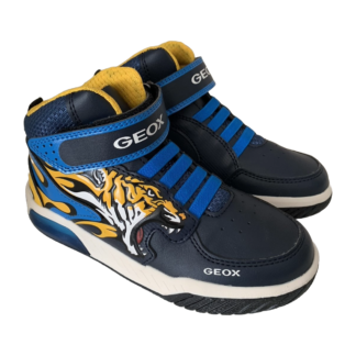 Geox J Inek Mπλε Κίτρινο Tiger Μποτάκι Για Αγόρι