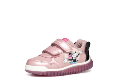 Geox Lightyloo Minnie Ροζ Sneaker Για Κορίτσι Με Φωτάκια