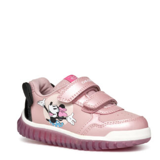 Geox Lightyloo Minnie Ροζ Sneaker Για Κορίτσι Με Φωτάκια