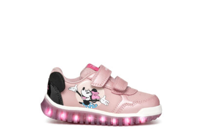 Geox Lightyloo Minnie Ροζ Sneaker Για Κορίτσι Με Φωτάκια