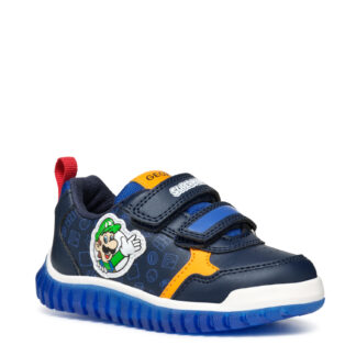 Geox Super Mario Μπλε Sneaker Με Αυτοκόλλητο Για Αγόρι