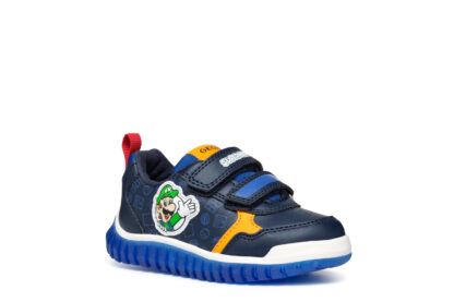 Geox Super Mario Μπλε Sneaker Με Αυτοκόλλητο Για Αγόρι