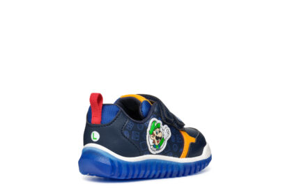 Geox Super Mario Μπλε Sneaker Με Αυτοκόλλητο Για Αγόρι