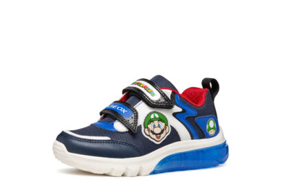 Geox Super Mario Μπλε Sneaker Για Αγόρι Με Φωτάκια