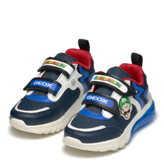 Geox Super Mario Μπλε Sneaker Για Αγόρι Με Φωτάκια