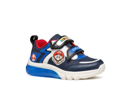 Geox Super Mario Μπλε Sneaker Για Αγόρι Με Φωτάκια