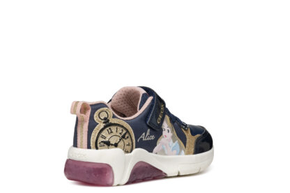 Geox Alice In Wonderland Μπλε Sneaker Με Φωτάκια Για Κορίτσι