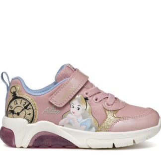 Geox Alice In Wonderland Ροζ Sneaker Με Αυτοκόλλητο Για Φωτάκια