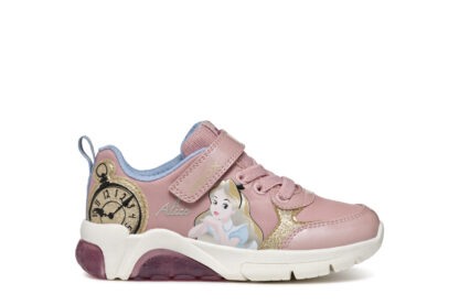 Geox Alice In Wonderland Ροζ Sneaker Με Αυτοκόλλητο Για Φωτάκια