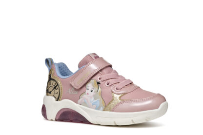 Geox Alice In Wonderland Ροζ Sneaker Με Αυτοκόλλητο Για Φωτάκια