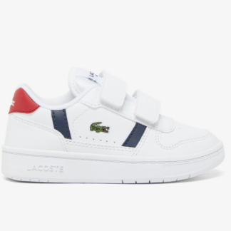 Lacoste T-Clip Λευκό Μπλε Sneaker Με Αυτοκόλλητο Για Αγόρι