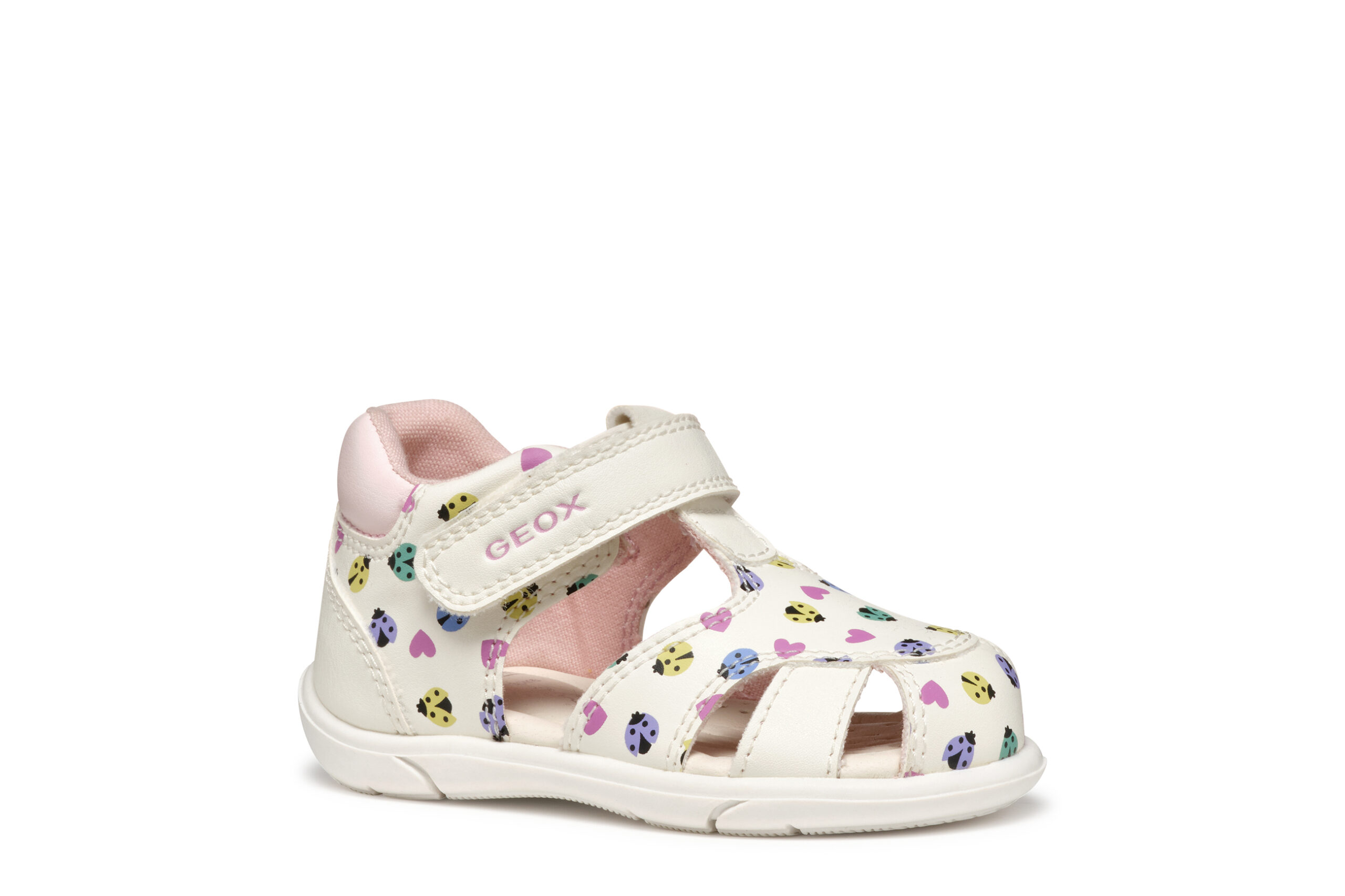 Geox B. Sandal Άσπρο Πολύχρωμο Ημίκλειστο Πέδιλο για κορίτσι Geox B. Sandal Άσπρο Πολύχρωμο Ημίκλειστο Πέδιλο για κορίτσι