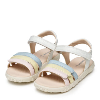 Geox J. S. Haiti Άσπρο Πολύχρωμο Πέδιλο Για Κορίτσι