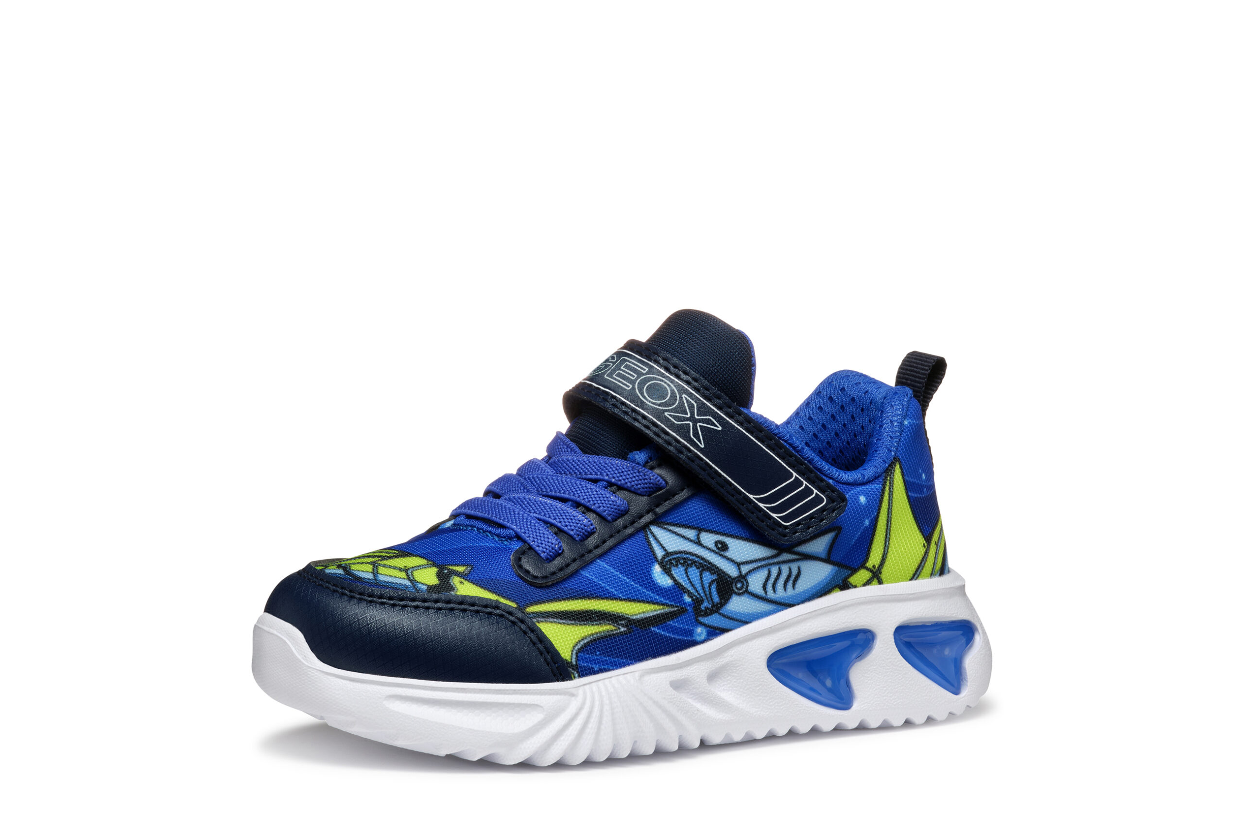 Geox J Assister μπλε πράσινο με φωτάκια για αγόρι Geox J Assister μπλε πράσινο με φωτάκια για αγόρι