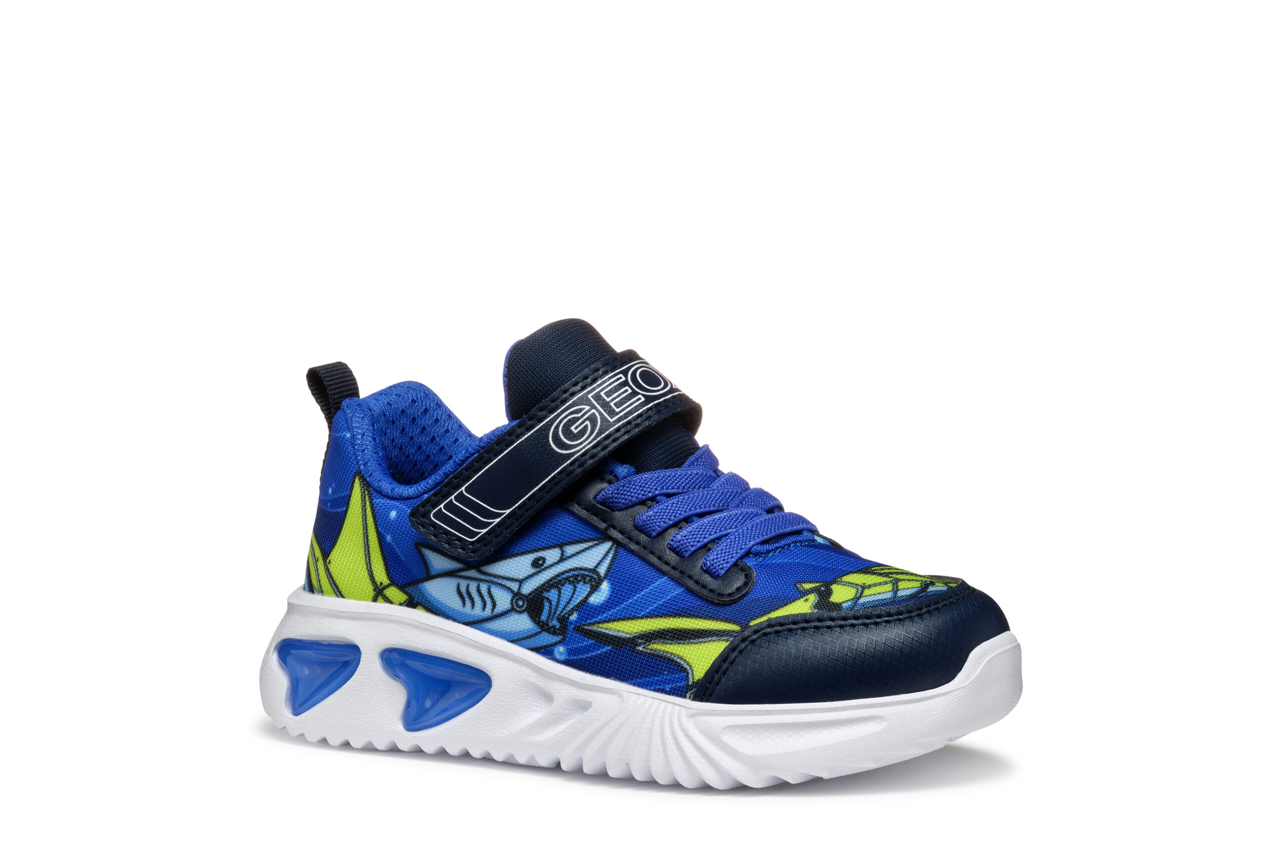 Geox J Assister μπλε πράσινο με φωτάκια για αγόρι Geox J Assister μπλε πράσινο με φωτάκια για αγόρι