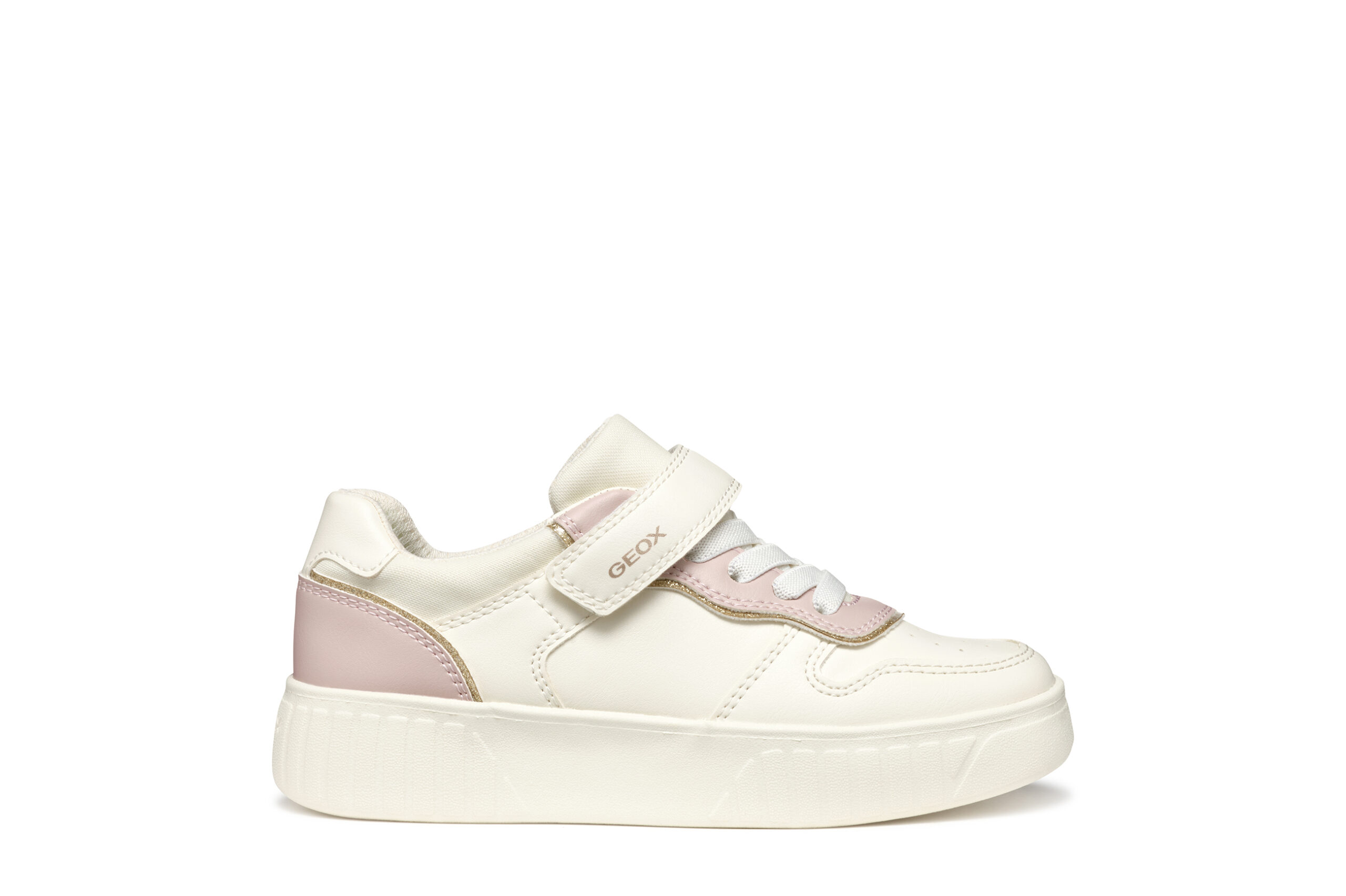 Geox J. Mikiroshi Άσπρο Ροζ με αυτοκόλλητο για κορίτσι Geox J. Mikiroshi Άσπρο Ροζ με αυτοκόλλητο για κορίτσι
