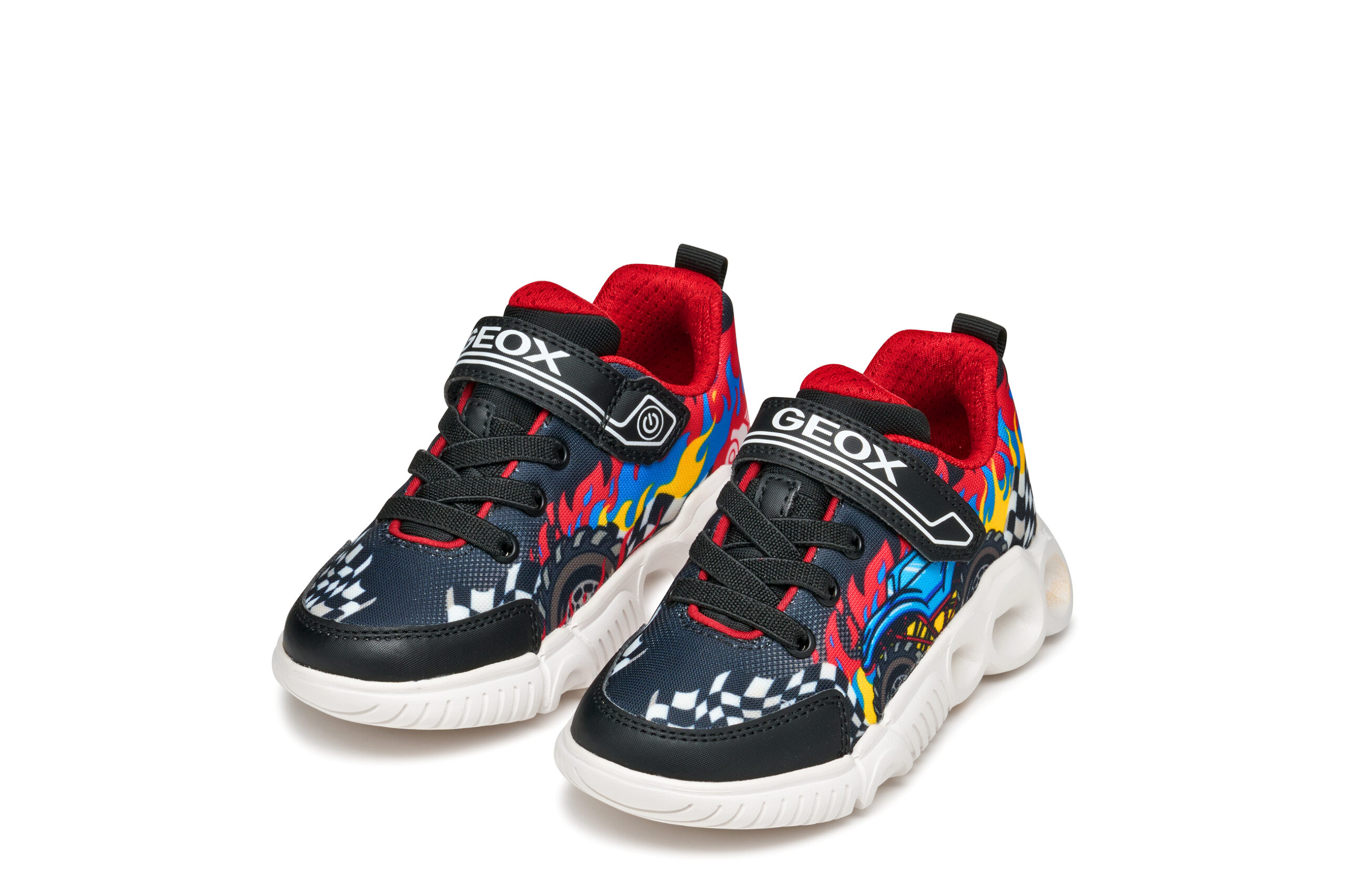 Geox J. Wroom Μαύρο Κόκκινο με αυτοκόλλητο και φωτάκια Geox J. Wroom Μαύρο Κόκκινο με αυτοκόλλητο και φωτάκια