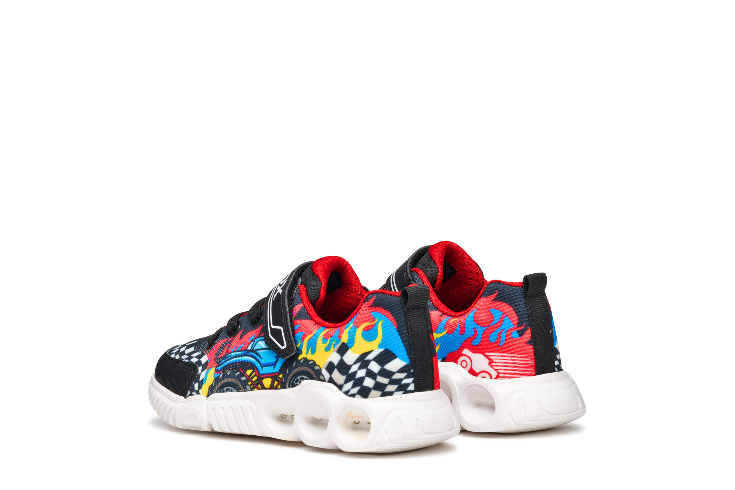 Geox J. Wroom Μαύρο Κόκκινο με αυτοκόλλητο και φωτάκια Geox J. Wroom Μαύρο Κόκκινο με αυτοκόλλητο και φωτάκια