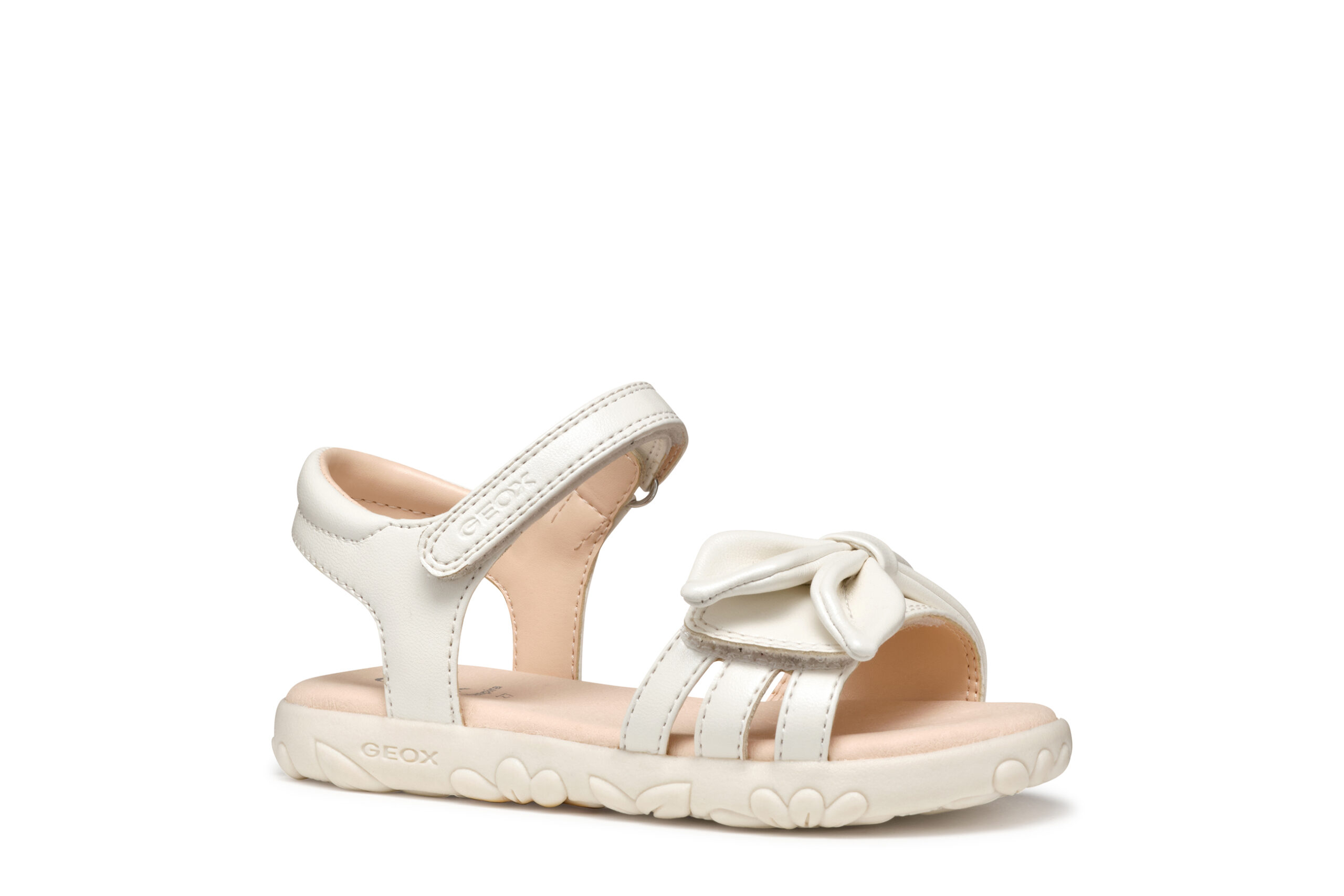 Geox J S. Haiti άσπρο με φιόγκο πέδιλο για κορίτσι Geox J S. Haiti άσπρο με φιόγκο πέδιλο για κορίτσι