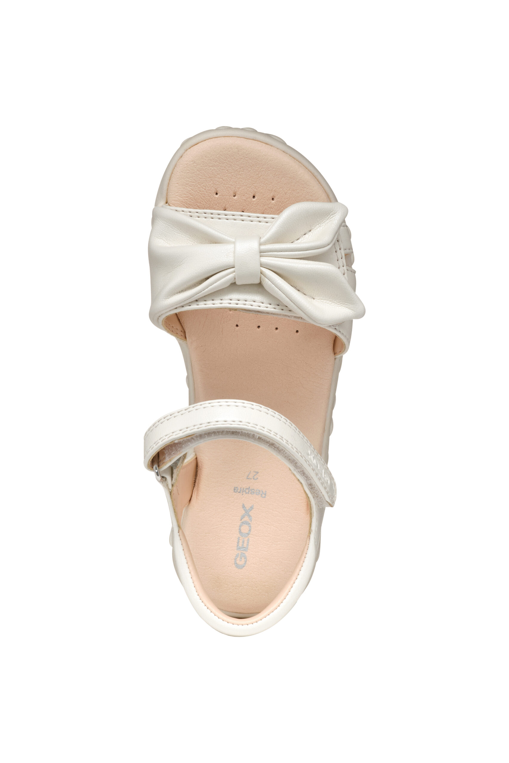 Geox J S. Haiti άσπρο με φιόγκο πέδιλο για κορίτσι Geox J S. Haiti άσπρο με φιόγκο πέδιλο για κορίτσι