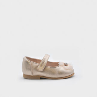 Mayoral ροζ χρυσή μπαλαρίνα με λουλούδι και μπαρέτα για κορίτσι