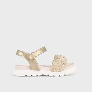 Mayoral χρυσό πέδιλο με αυτοκόλλητο για κορίτσι