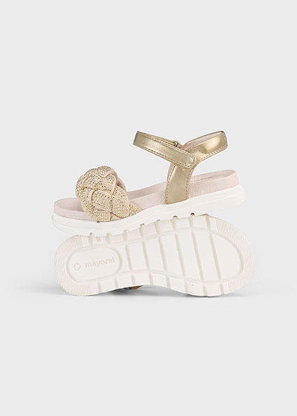 Mayoral χρυσό πέδιλο με αυτοκόλλητο για κορίτσι Mayoral χρυσό πέδιλο με αυτοκόλλητο για κορίτσι