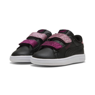 Puma Smash 3.0 L Glitter Velcro V Inf μαύρο ροζ για κορίτσι