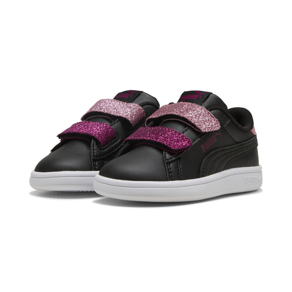 Puma Smash 3.0 L Glitter Velcro V Inf μαύρο ροζ για κορίτσι Puma Smash 3.0 L Glitter Velcro V Inf μαύρο ροζ για κορίτσι