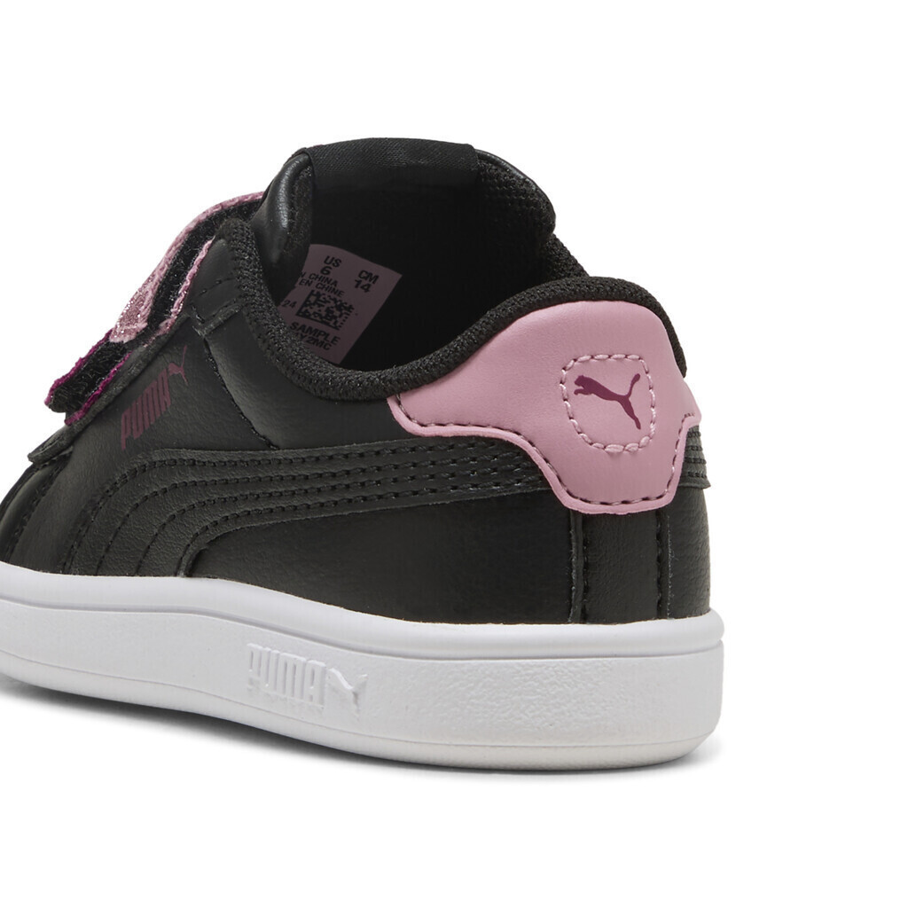 Puma Smash 3.0 L Glitter Velcro V Inf μαύρο ροζ για κορίτσι Puma Smash 3.0 L Glitter Velcro V Inf μαύρο ροζ για κορίτσι