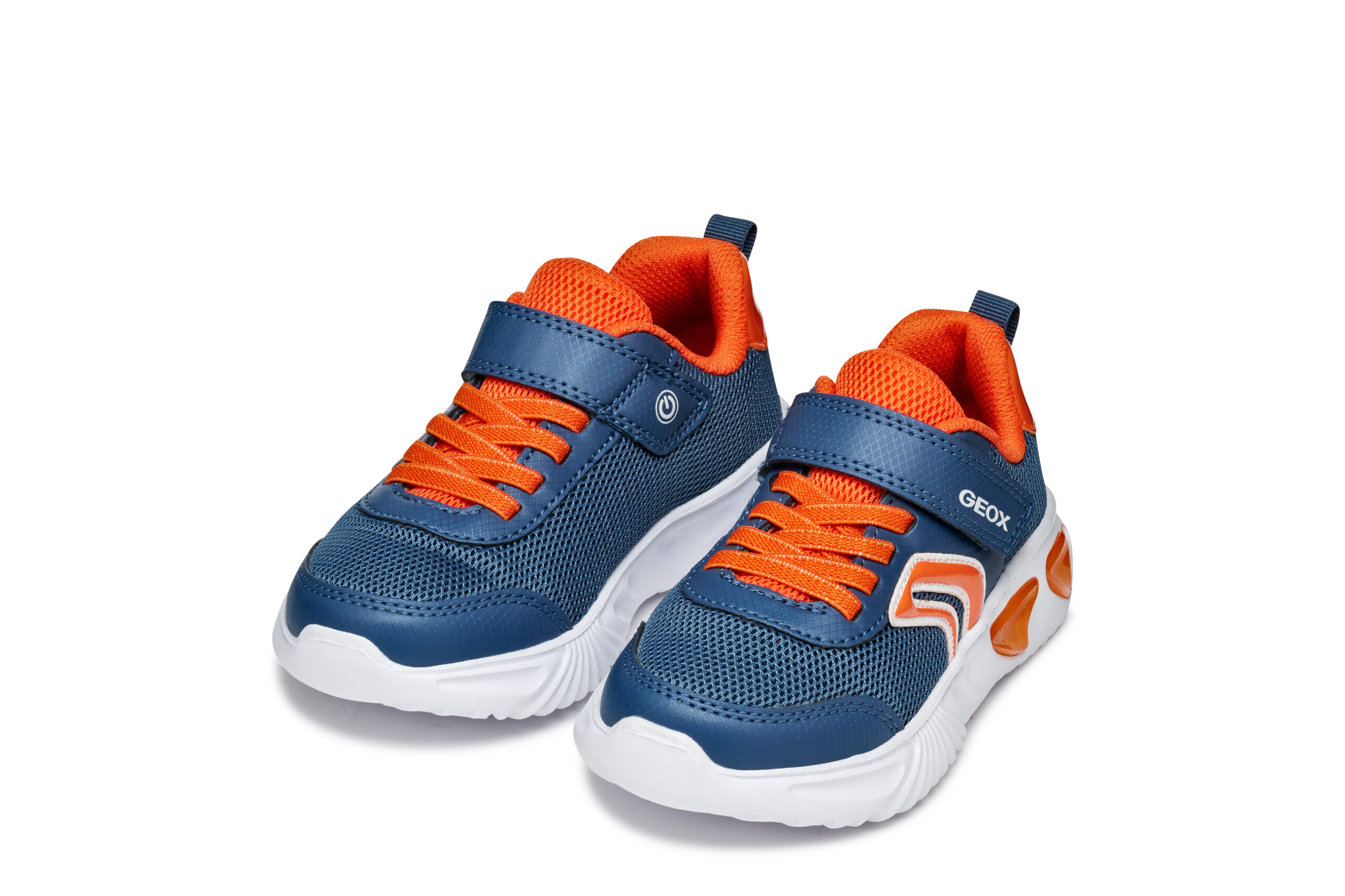 Geox J Assister μπλε πορτοκαλί με φωτάκια για αγόρι Geox J Assister μπλε πορτοκαλί με φωτάκια για αγόρι