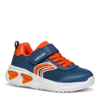 Geox J Assister μπλε πορτοκαλί με φωτάκια για αγόρι
