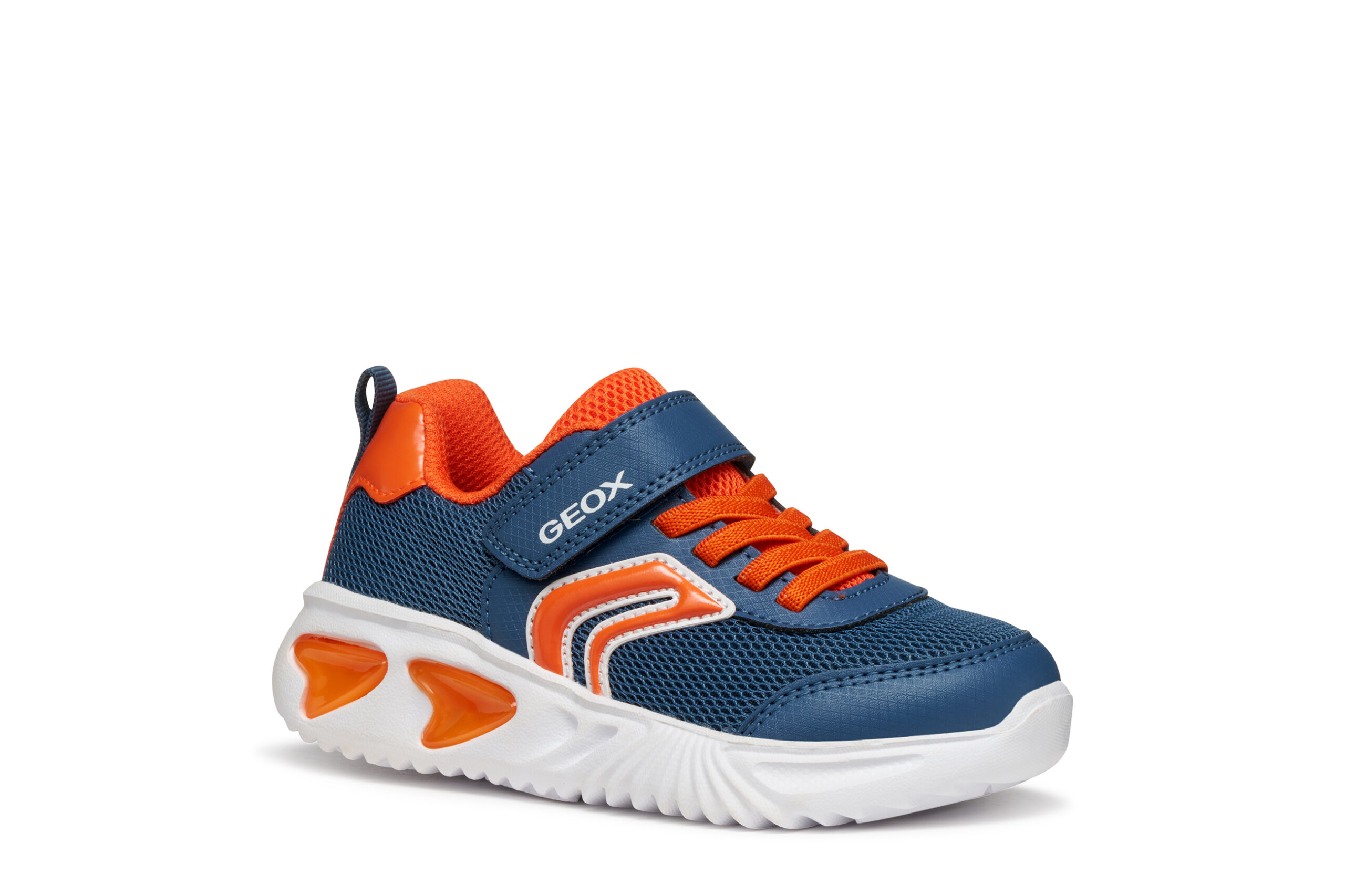 Geox J Assister μπλε πορτοκαλί με φωτάκια για αγόρι Geox J Assister μπλε πορτοκαλί με φωτάκια για αγόρι