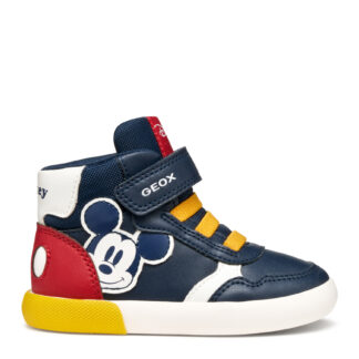 Geox B Gisli Μπλε κόκκινο μποτάκι Mickie Mouse με αυτοκόλλητο για αγόρι
