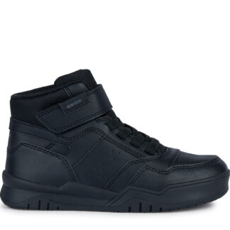 Geox J Perth Μαύρο Μποτάκι Με Αυτοκόλλητο Για Αγόρι