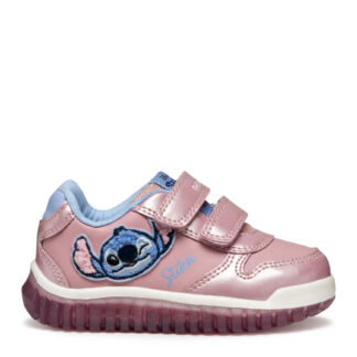 Geox B Lightyloo Ροζ γαλάζιο stitch αθλητικό με αυτοκόλλητα για κορίτσι