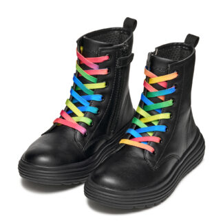 Geox J Phaolae Μαύρο Πολύχρωμα κορδόνια  Αρβυλάκι Για Κορίτσι