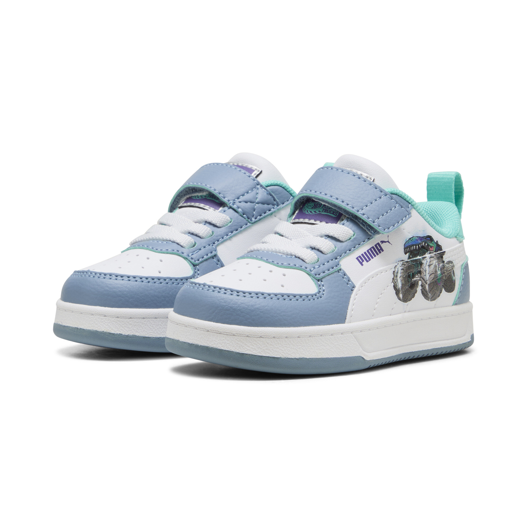 Puma Caven 2.0 Lo Hot Wheels 2AC +Inf Άσπρο Γαλάζιο sneaker για αγόρι Puma Caven 2.0 Lo Hot Wheels 2AC +Inf Άσπρο Γαλάζιο sneaker για αγόρι